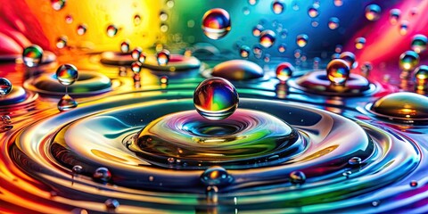 Colorful water droplets in abstract painting style, abstract, painting, water droplets, colorful, vibrant, art, background