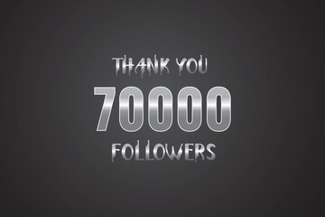 70000 OR 70k followers celebration. Thank you 70000 followers congratulation template banner. banner for social 70k friends and followers. celebrate subscribers and followers.
