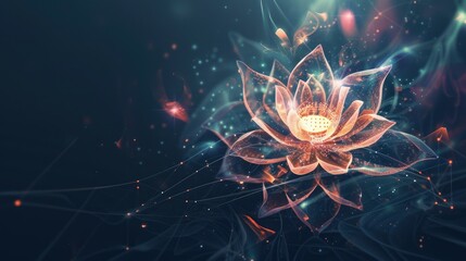 Fototapeta premium Glowing Lotus Flower in a Dreamy Setting