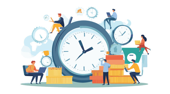 recommend clip art: vector Time Management and Productivity Illustration