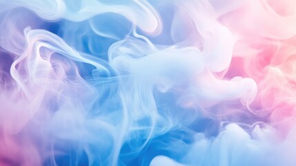 Fototapeta premium Abstract colorful smoke swirl with blue, white and pink tones