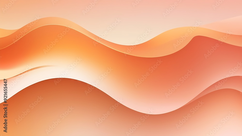 Poster abstract background with orange and peach wavy lines ideal for web design, social media graphics, pr