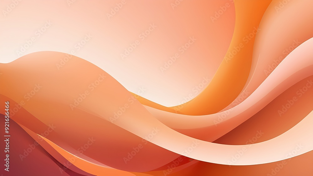 Poster abstract background with orange and peach wavy lines ideal for web design, social media graphics, pr