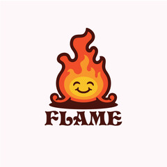 Fire Flame logo character mascot logo illlustration