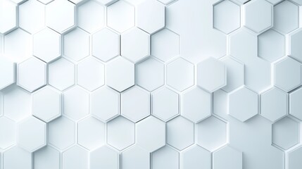 Naklejka premium Elegant geometric design featuring white hexagon patterns on a clean white background, showcasing a modern honeycomb texture with crisp lines and minimalism