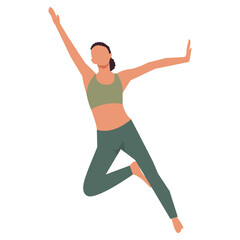 Yoga Pose Illustration in Flat Cartoon Concept. Relax and Meditate. Isolated Vector Character
