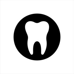 Black round shape with teeth silhouette vector illustration design on white background.