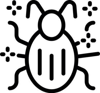recommend clip art: Black and white simple vector icon of a bug, useful to illustrate a system error