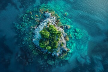 Aerial View of a Small Island
