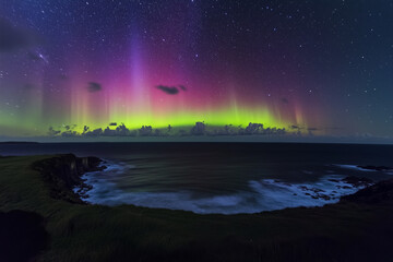 Airglow Bands Waving Over the Ocean at Night
