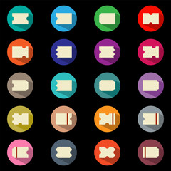 Ticket and Coupon flat icons set. symbol collection tag, label, price, offer. can be used for website interfaces, mobile applications and software