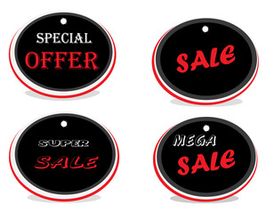 set of business sale labels, discount tags, sticker, banner vector 