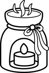 a vector of a yoga candle in black and white coloring