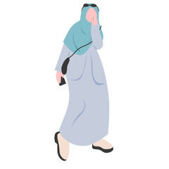 Girl hijab wearing longdress in modern fashion say ssstttt
