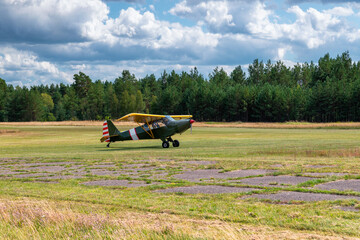 Let-Mont TUL-09 Tulak aircraft, on the runway, ready to fly, Borne Sulinowo airport, Poland