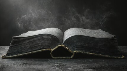 An Open Book with Smoke Rising Above It