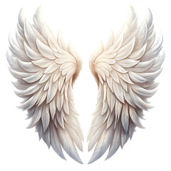 Fototapeta premium elegant white angel wings isolated on a transparent background