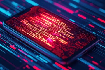 Cyber Monday smartphone screen with limitedtime discount codes, glowing digital interface, sleek and modern design, urgency in online shopping