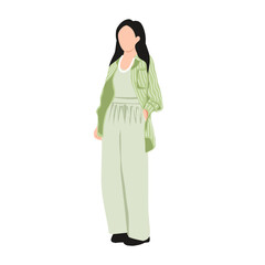 girl in a green dress