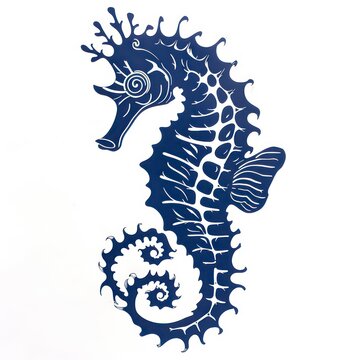 recommend clip art: blue seahorse silhouette on a white background