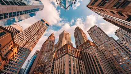 Fototapeta premium View of skyscrapers in a big city