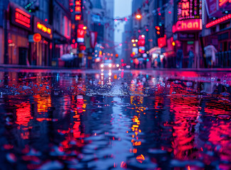 noem street with colorfull lights