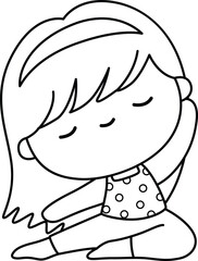 a vector of a woman doing yoga pose in black and white coloring
