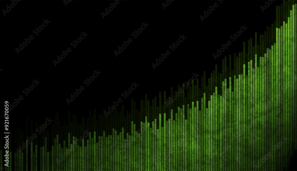 Poster abstract green growing financial graph chart background. illustration of analytical data. vector tec