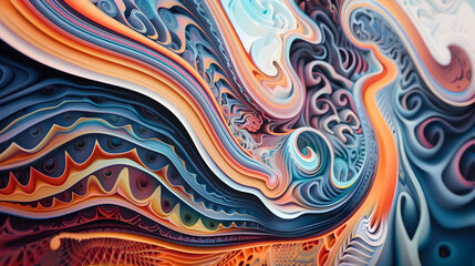 Abstract 3D Background with Colorful Swirls and Patterns