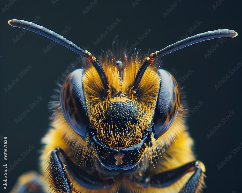 Poster detailed macro shot of a bee s intricate antennae showcasing its delicate textures and fine features