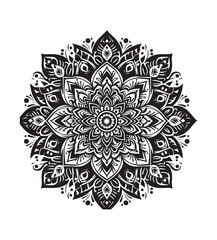 Fototapeta premium mandala vector style,silhouette vector,black and white color