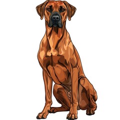 rhodesian ridgeback dog illustration