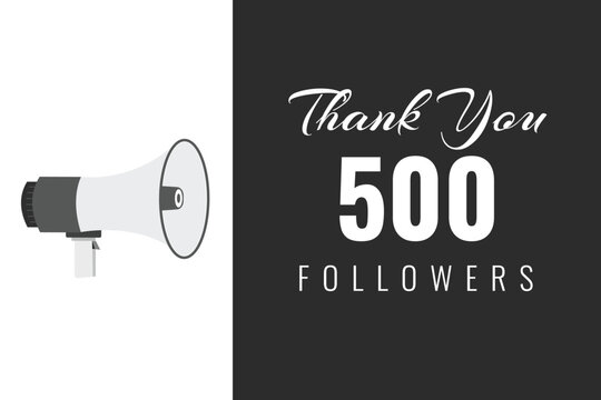 500  followers celebration. Thank you 500 followers congratulation template banner. banner for social 500 friends and followers. celebrate subscribers and followers.
