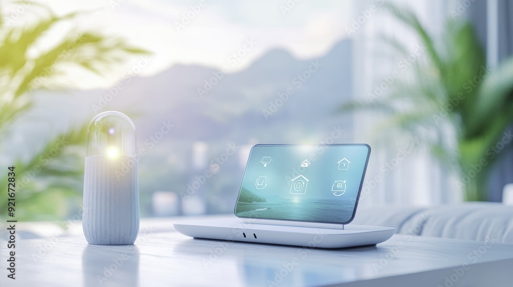 Poster smart home automation, security system display
