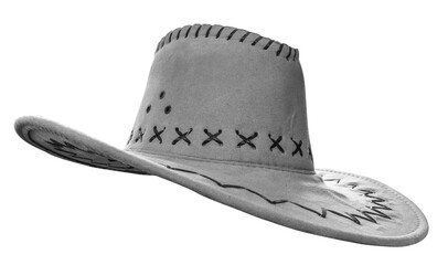 Chapeau de cow-boy sur fond blanc 