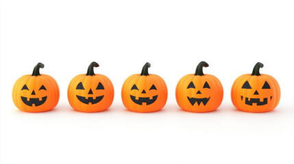 collection halloween pumpkin isolated on white background.