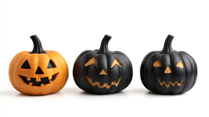 collection halloween pumpkin isolated on white background.