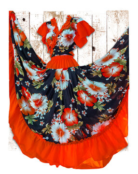 Robe folklorique , &icirc;le de la R&eacute;union 
