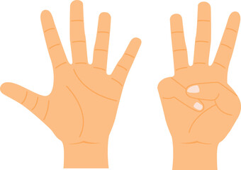 Eight Fingers Hand Gesture 