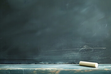 A chalkboard with a chalk stick on it