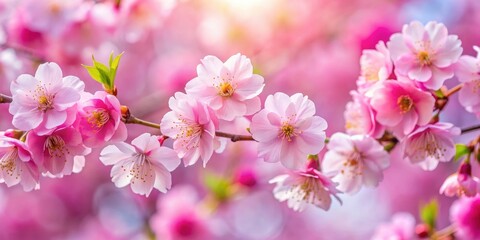 Close-up of pink blooming sakura flowers , spring, cherry blossom, nature, floral, pastel, petals, delicate, beauty