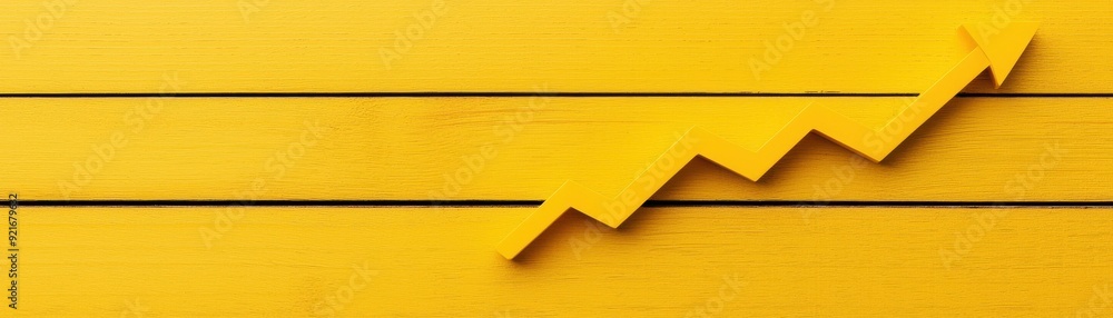 Poster a vibrant yellow background featuring a rising graph pattern, symbolizing growth and progress in bus