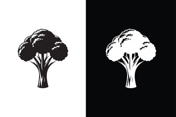 Broccoli Icon silhouette for design. Easily editable. Broccoli Icon vector illustration black white