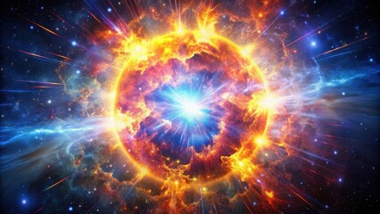 A vibrant and intense photo of a supernova explosion in space, supernova, explosion, stars, astronomical, cosmic, energy