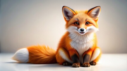 Obraz premium Detailed description A cute and playful of an orange fox with a fluffy tail, playful, cute, orange, fox,animals, wildlife