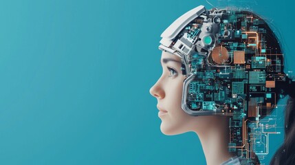 Unveiling Futuristic Digital Solutions: Front View of Modernized Tech-Savvy Approach with Advanced Tone and Complementary Color Scheme