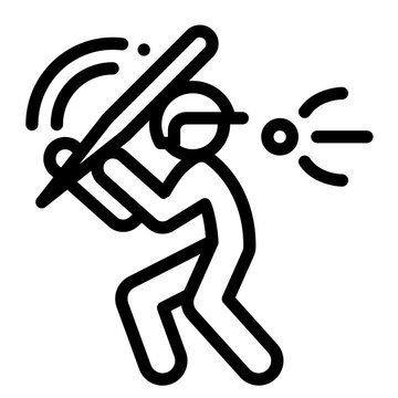 recommend clip art: play baseball icon. vector illustration with outline style