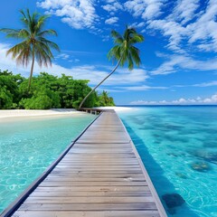 beautiful maldives beach sea scenery