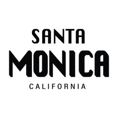 Obraz premium Vector santa monica text typography design for tshirt hoodie baseball cap jacket and other uses vector