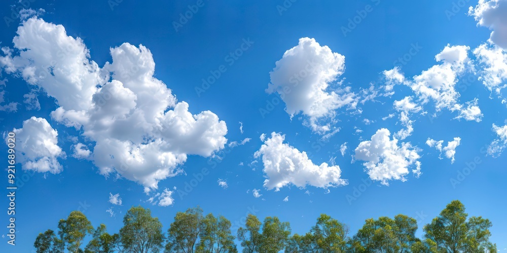 Wall mural a few trees, blue sky and white clouds --ar 2:1 --stylize 250 --v 6 job id: e28d60cc-c867-4dcf-8141-